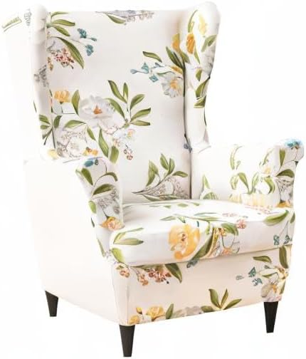 HZDHCLH Wingback Chair Slipcovers 2 Piece,Stretch Spandex Wingback Chair Covers for Living Room Armchair,Washalbe Sofa Slipovers