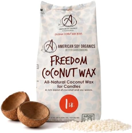 American Soy Organics Freedom Coconut Soy Wax Beads, Candle Wax, 1 lb