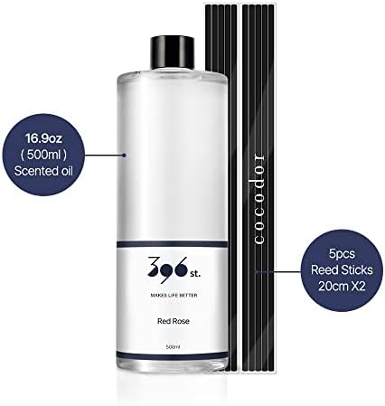 396 st. Reed Diffuser Oil Refill, Baby Powder, 16.9oz, 10 Fiber Reed Sticks/Home Fragrance, Scented Oil Refills, Oils for Reed Diffuser, Home Décor