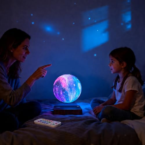 Levitating Moon Lamp Floating and Spinning in Air Freely with Gradually Changing LED Lights,Decorative Light for Kids Lover Friends