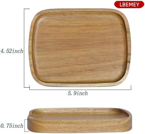 5.9 Inches Acacia Wood Spoon Rest For Stove Top - Smooth Rectangular Wooden Spoon Holder For Kitchen Counter with Non Slip Silicone Feet, Perfect Holder for Spoons, Brown