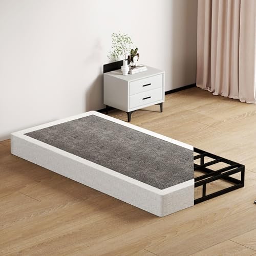 7 Inch Twin Box Spring - Metal Frame Mattress Foundation Memory Foam Basics Bed Base Heavy Duty Box Springs No Noise, 3000lbs Max Weight Capacity