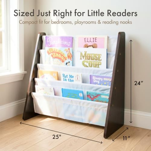 Humble Crew Kids Bookshelf, Montessori Front Facing Toddler Bookcase 4 Tier