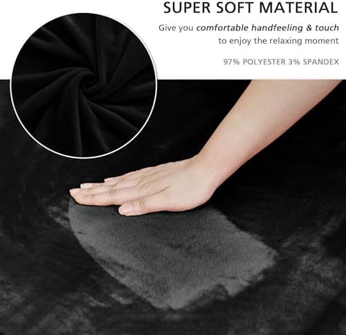 NICEEC Black Couch Covers for Sofa Cover Universal Slipcovers with Skirt