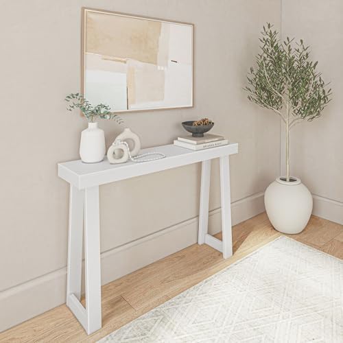 Plank+Beam Classic Console Table, 46 Inch, White