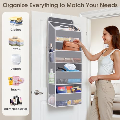 2 Pcs Over The Door Organizer Large Capacity Hanging Storage Room Organizer