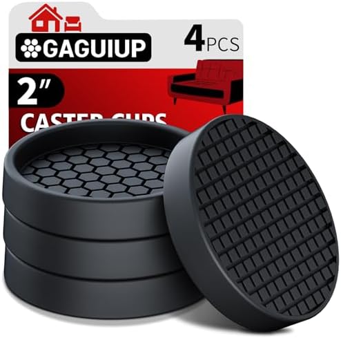 Non Slip Furniture Pads for Hardwood Floors - 4PCS 2" Caster Cups, Round