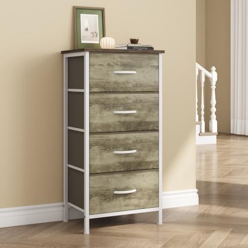 Sweetcrispy 4 Drawer Dresser, Tall Storage Cabinet for Bedroom and Closet