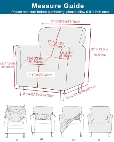 CRFATOP Accent Chair Cover, Stretch Armchair Slipcover for Living Room,23