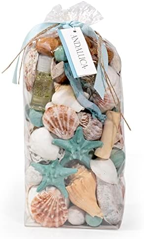 ANDALUCA Ocean Plumes Scented Seashell Potpourri Large 20 oz Bag with Fragrance Vial Coastal Decor