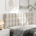 Andeworld Velvet Tufted King Headboard, Adjustable Height, Beige