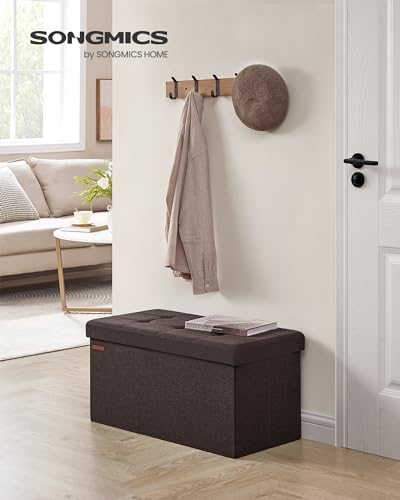SONGMICS 30 Inches Folding Storage Ottoman Bench, Load 660 lb
