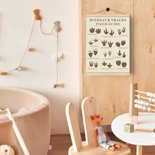 Boat Wades Dinosaur Tracks Wooden Poster Hangers 12x16 Inch,Forest Nursery Decor Poster Hanger Frame,Home Room Bedroom Wall Art Hanging Decor