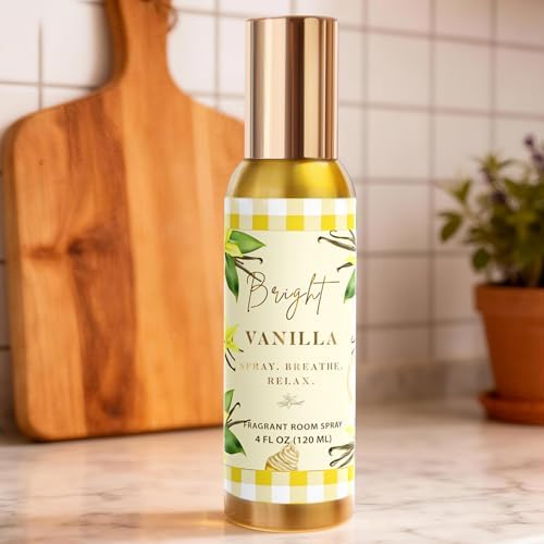 Room Spray, Bright Vanilla, 4 fl oz, Air Freshener for Home, Bathroom