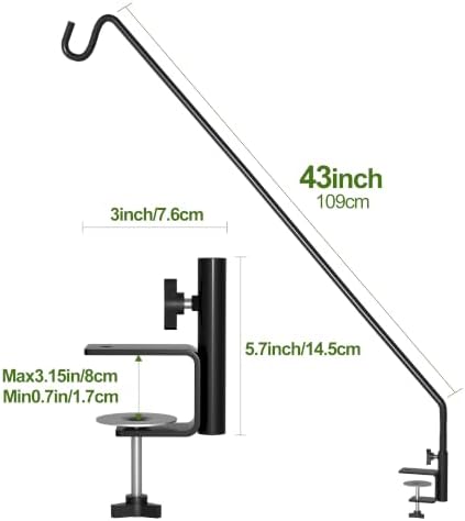 MIXXIDEA Heavy Duty Extensible Deck Hook - Adjustable for Hanging Bird Feeders, Plants, Wind Chimes, Lanterns