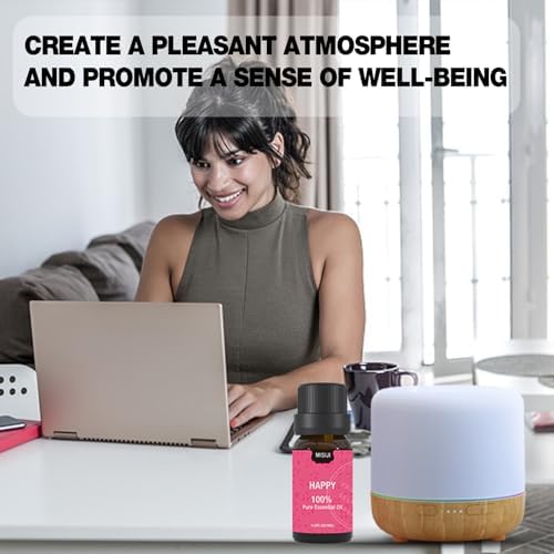 Well-Being Essential Oils Set-Essential Oils for Diffuser for Home,Essential Oils Diffuser Scents for Skin,Aromatherapy,Laundry,Candle&Soap Making,Humidifiers 6 X 10ML