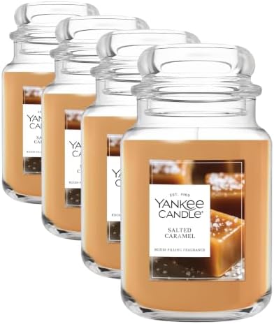 Yankee Candle Salted Caramel Scented Candle, 22oz Large Jar (Pack of 4)