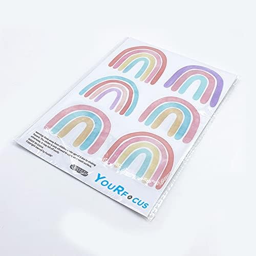 Small Pastel Rainbow Wall Decals for Playroom, Peel and Stick