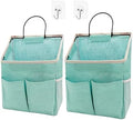 2pcs Wall Hanging Storage Bag,Wall Hanging Organizer Bags with Pockets, Wall Organizer Storage for Dormitory Bathroom Bedroom Kitchen(Green)
