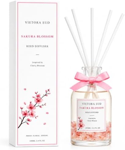 Cherry Blossom Reed Diffuser, Hotel Scent, 3.34 fl oz