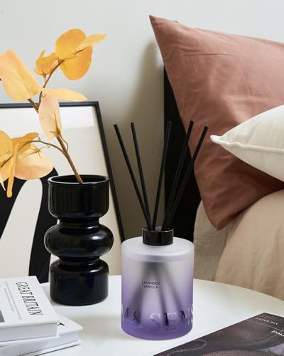 M&SENSE Reed Diffuser Set, Lavender Vanilla, 17 oz Natural Essential Oil