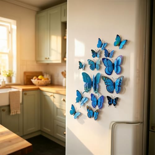 OPSEAM 3D Butterfly Wall Decor Butterfly Decorations Stickers with Magnets