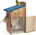 Blue Bird Houses for Outside with Gift Box - Durable Birdhouses for Outdoors with Clear View Panel & Predator Guard for Bluebird Wren Swallow Finch Chickadee Cardinal