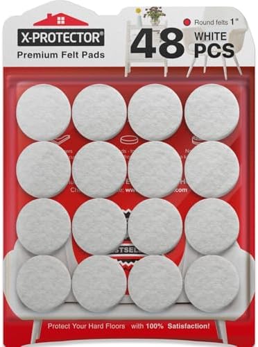 Felt Furniture Pads X-Protector - 48 PCS 1" - Premium Felt Pads (White)