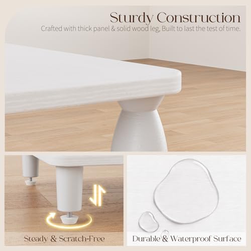 Yoobure Small Side Table - White End Tables Living Room with Spindle Legs
