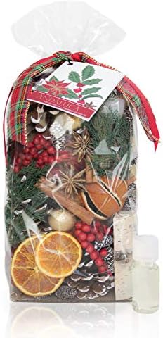 ANDALUCA Holiday Memories Potpourri | Made in California | Large 20 oz Bag + Fragrance Vial | Scents of Orange Zest, Sparkling Cassis and Clove
