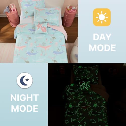 Full Size Comforter Sets for Girls/Boys-4 Pieces Glow in the Dark Bedding