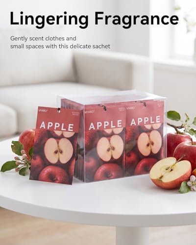 MYARO 20Pcs Red Apple Scented Sachets, Closet Deodorizer Car Air Freshener