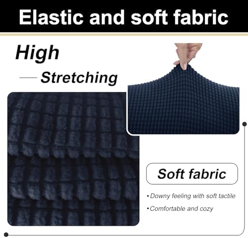 U-NICE HOME 3 Pieces Stretch Loveseat Couch Cover, Navy