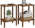 TUTOTAK End Table, Set of 2, Side Table, Nightstand, 2-Tier Storage Shelf