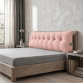 Headboard Pillow King Size, Reading Pillow for Bed, Wave Pattern Wedge Pillow, Tufted Backrest Support, Headboard Substitute, Pink
