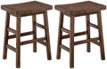 Alaterre Furniture Pomona Solid Wood Bar Stool Set of 2, Rustic Brown, 26”