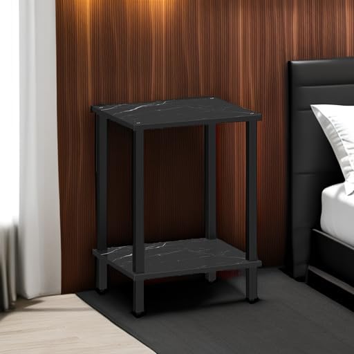 TUTOTAK End Table, Side Table, Nightstand, 2-Tier Storage Shelf