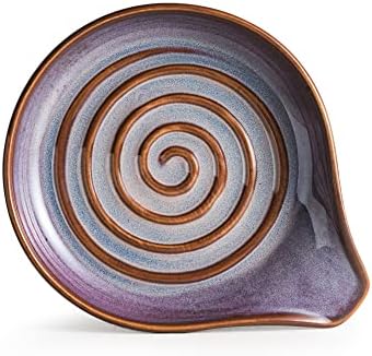 Spoon Rest, Ceramic Spoon Holder with Deep Drip Tray for Stove Top