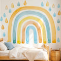 Large Watercolor Rainbow Wall Decals, Fabric Nursery Wall Decor Stickers