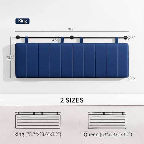 UEV King Headboard Only, Wall Mounted Hanging Upholstered Bed Head Board
