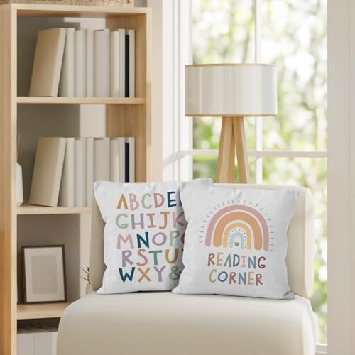 Reading Corner Throw Pillow Covers 18x18 Set of 2