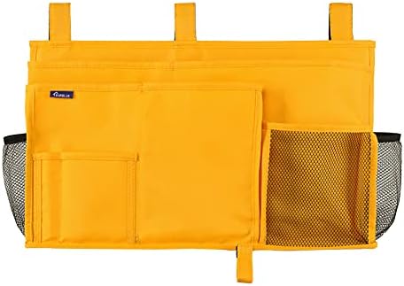 Surblue Caddy Hanging Organizer Bedside Storage Bag for Bunk and Hospital Beds, Yellow, L