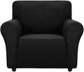 ZNSAYOTX Super Stretch Chair Slipcover Universal Sofa Chair Covers for Living Room Dogs Pet Furniture Protector Spandex Armchair Slipcovers with Anti Slip Foam Sticks (Black, Chair)
