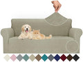 JIVINER Stretch Sofa Covers 1 Piece Couch Covers for 3 Cushion Couch Sofa, 3 Seater Sofa Slipcovers Furniture Protector with Elastic Bottom for Kids, Pets (Khaki, Sofa)