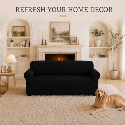 Sofa Cover Stretch Soft Washable with Non-Slip Foam Elastic Bottom