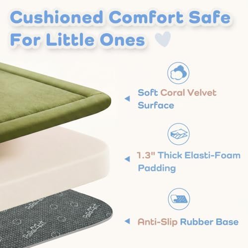 1.3" Thick Baby Play Mat for Floor,59x79 Large Memory Foam Tummy Time Mat