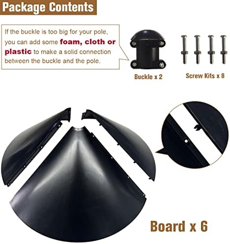 Garbuildman Squirrel Baffle for Bird Feeder Pole, Outside Pole Mount Bird House Guard for Outdoor Shepherd’s Hook, 19 Inch Diameter, 2 Packs
