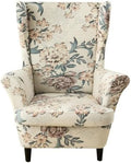 HZDHCLH Wingback Chair Slipcovers 2 Piece Velvet Stretch Washable Cover