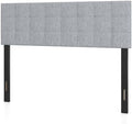 GIANTEX Linen Upholstered Headboard, Queen/Full Size Grid Quilted Fabric Head Board with Wood Support Legs, Attach Frame, Width Adjustable Modern Bed Headboard Only (Gray)