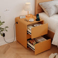 BOSHIRO 16″Narrow Nightstand, Slim Bedside Tables for Small Bedroom, Orange